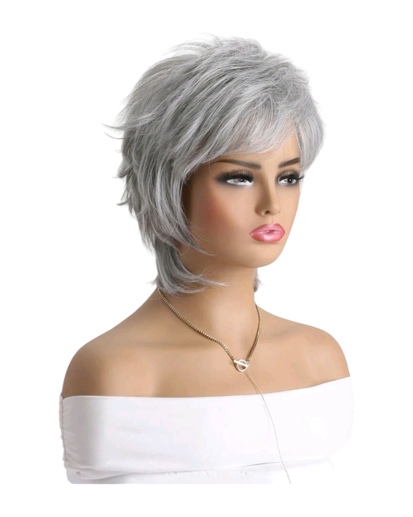 Silver Grey Short Style Wig. Bella-CelebWigs