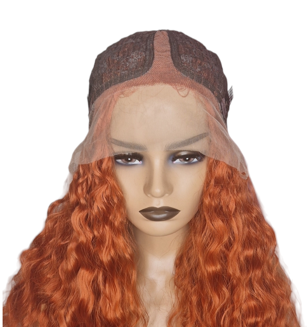 Mango Orange T Part Lace Front Wig. Shazia.-CelebWigs