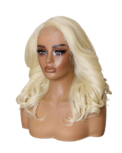 Platinum Blonde Side Part Lace Front Wig. Bala