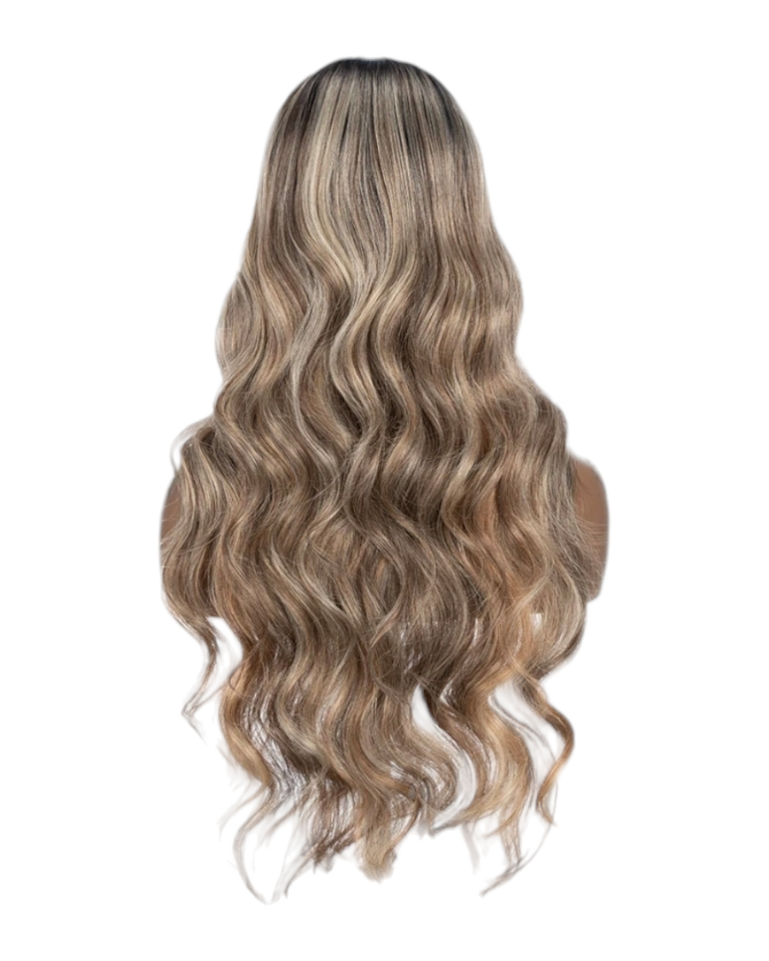 Brown Blonde Middle Part Lace Wig. Vanilla