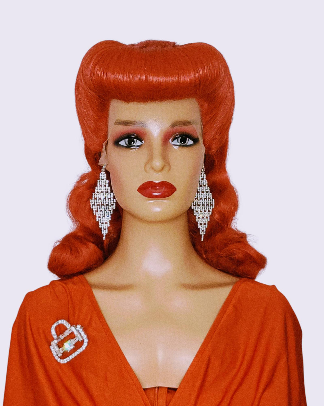 Red Pin Up Vintage Roll Wig.