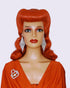 Red Pin Up Vintage Roll Wig.