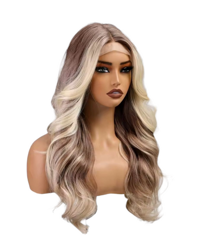 Dark Ash Blonde Highlights Lace Front Wig. Leigh