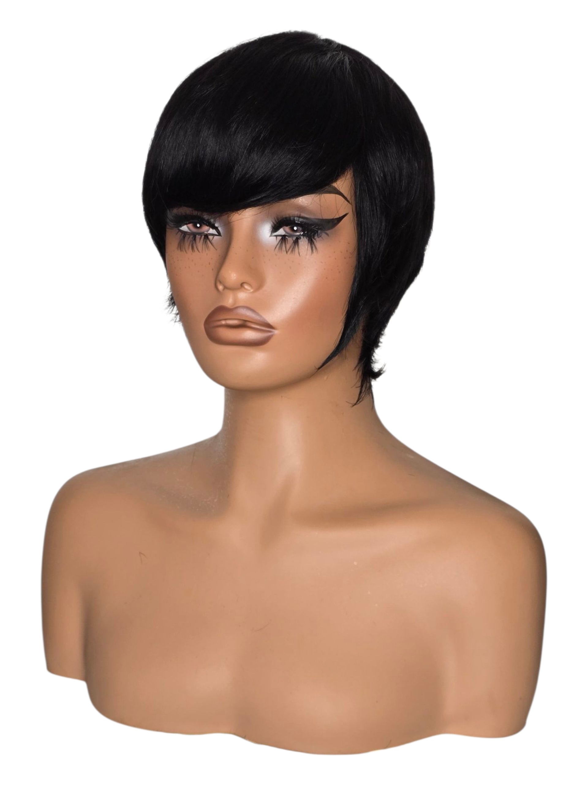 Short Black Human Hair Wig. Kris