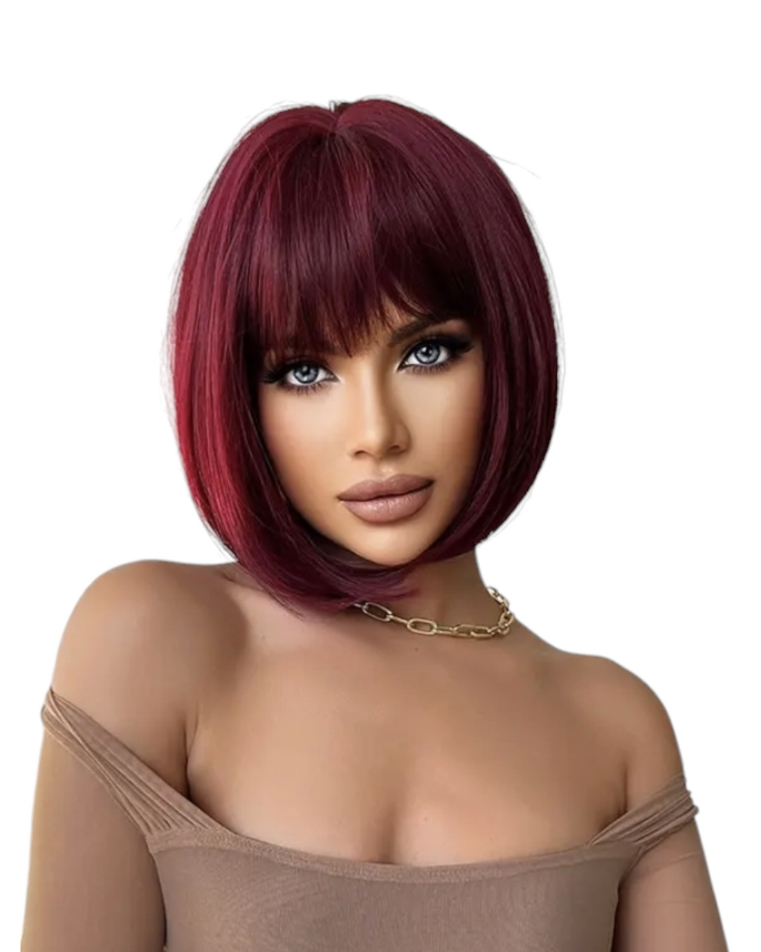 Deep Red Bob Hairstyle Wig