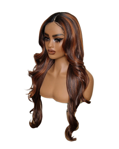 Auburn Wavy Lace Front Wig. Echo