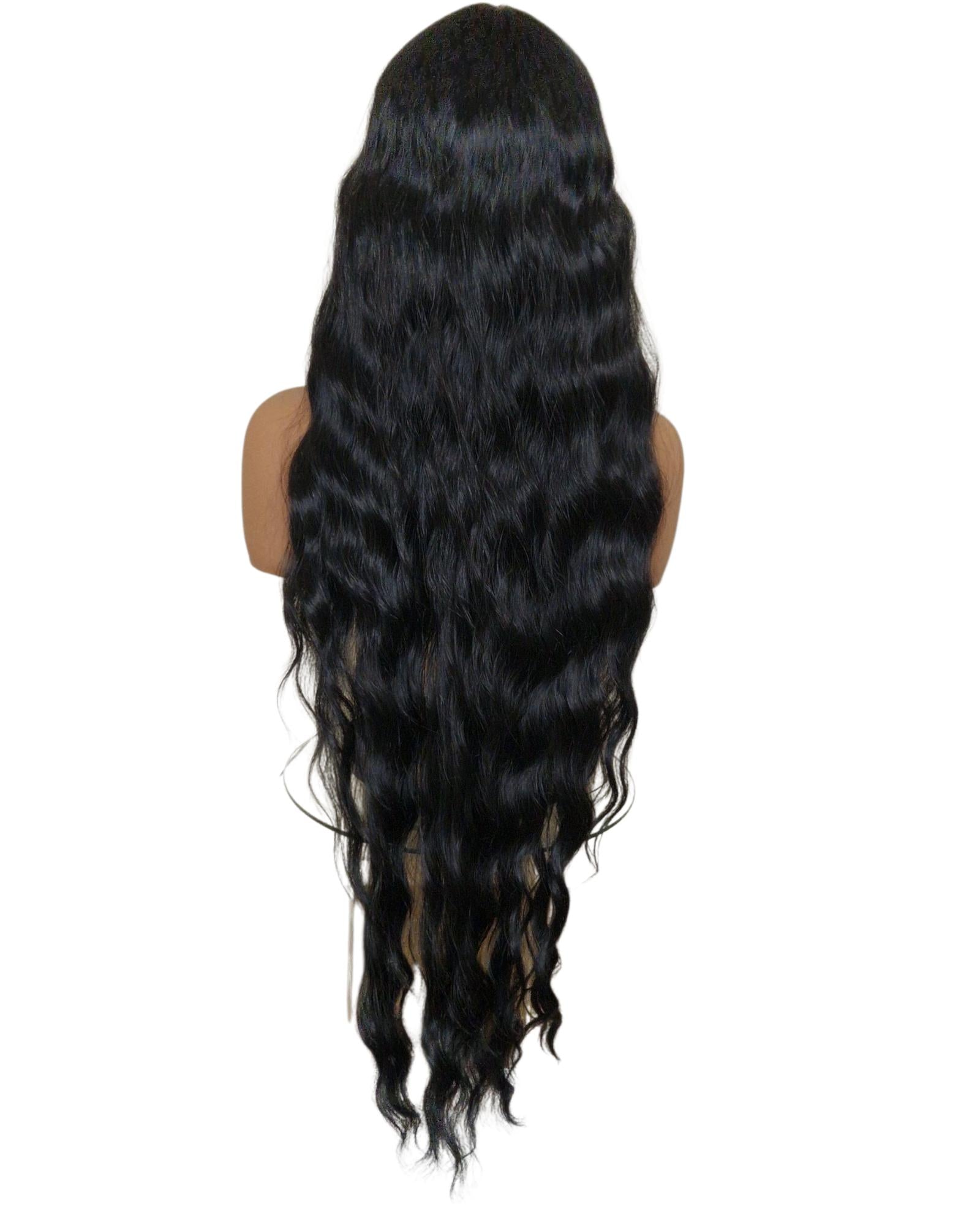 Morticia Extra Long Black Wig.