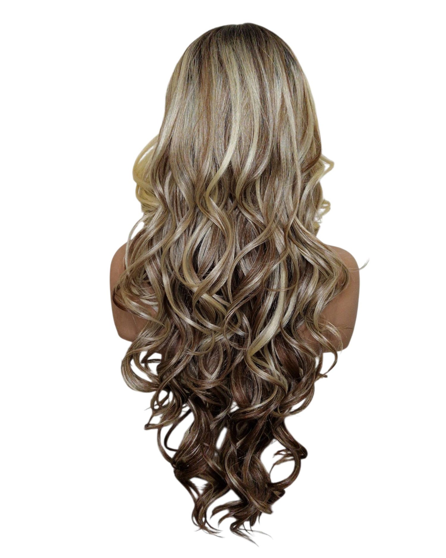 Brown Blonde Wavy Lace Front Wig. Echo