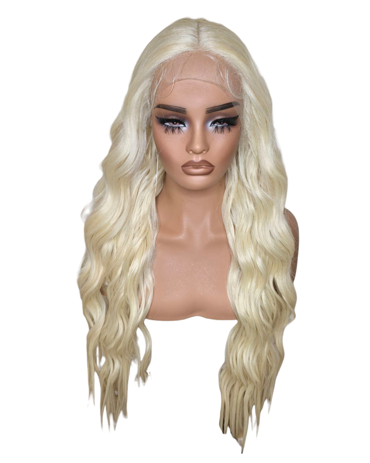 Blonde Wavy Middle Part Lace Front Wig. Badra