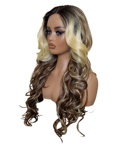 Brown Blonde Wavy Lace Front Wig. Echo