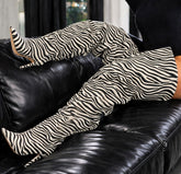 Zebra Thigh High Slouch Boots.