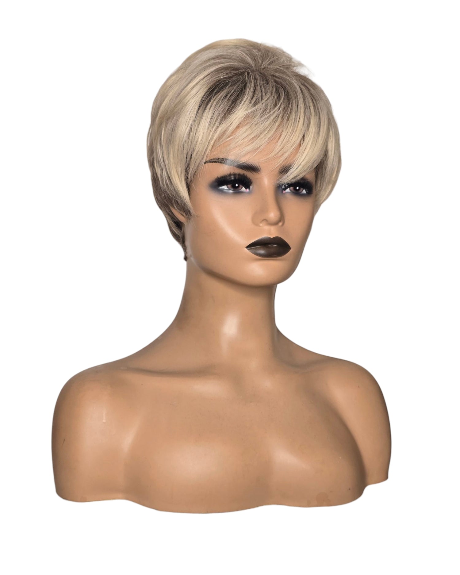 Short Chic Toasted Blonde Wig. Sally