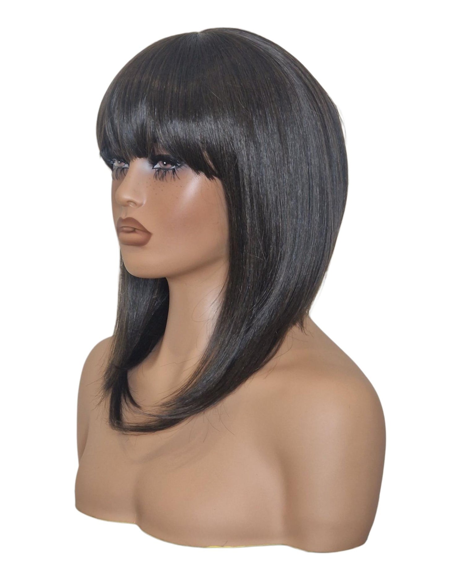 Dark Brown Asymmetric Bob Wig. Alix