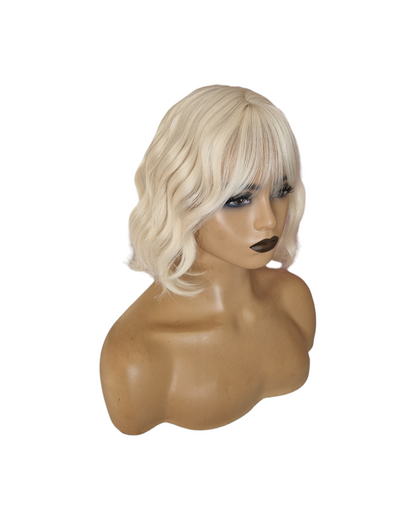 Blonde Wavy Bob Wig. Sable.