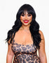 Black Long Wavy Wig with Fringe. Abigail