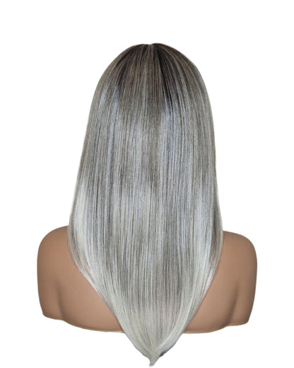 Silver Ash Blonde Long Bob Wig. Katherine