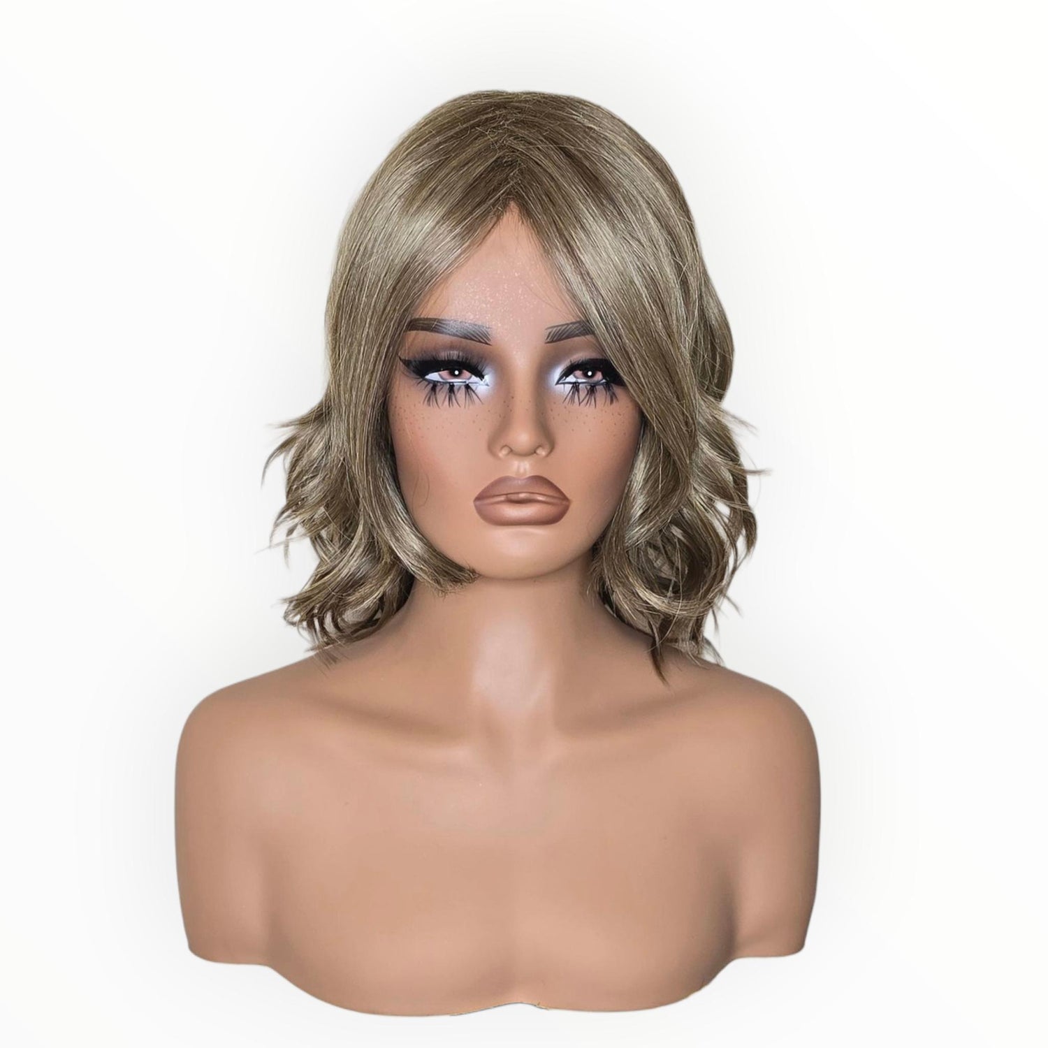 Silver Ash Blonde Wavy Bob Wig. Abbi