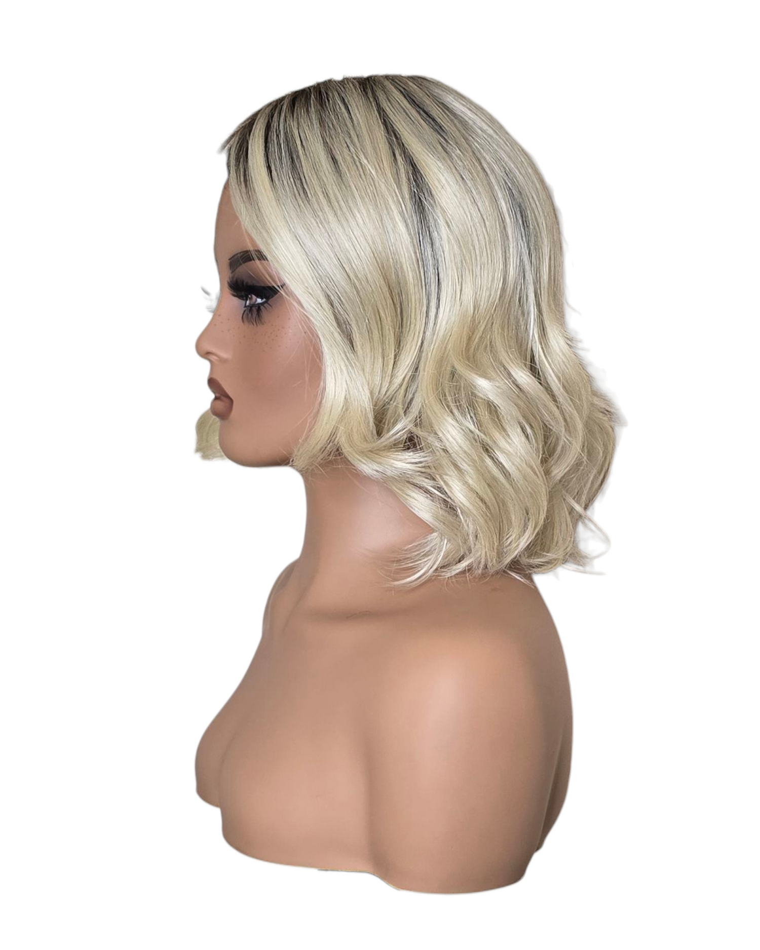 Platinum Blonde Wavy Bob Wig. Abbi