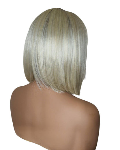 Platinum Blonde Asymmetric Bob Wig. Alix