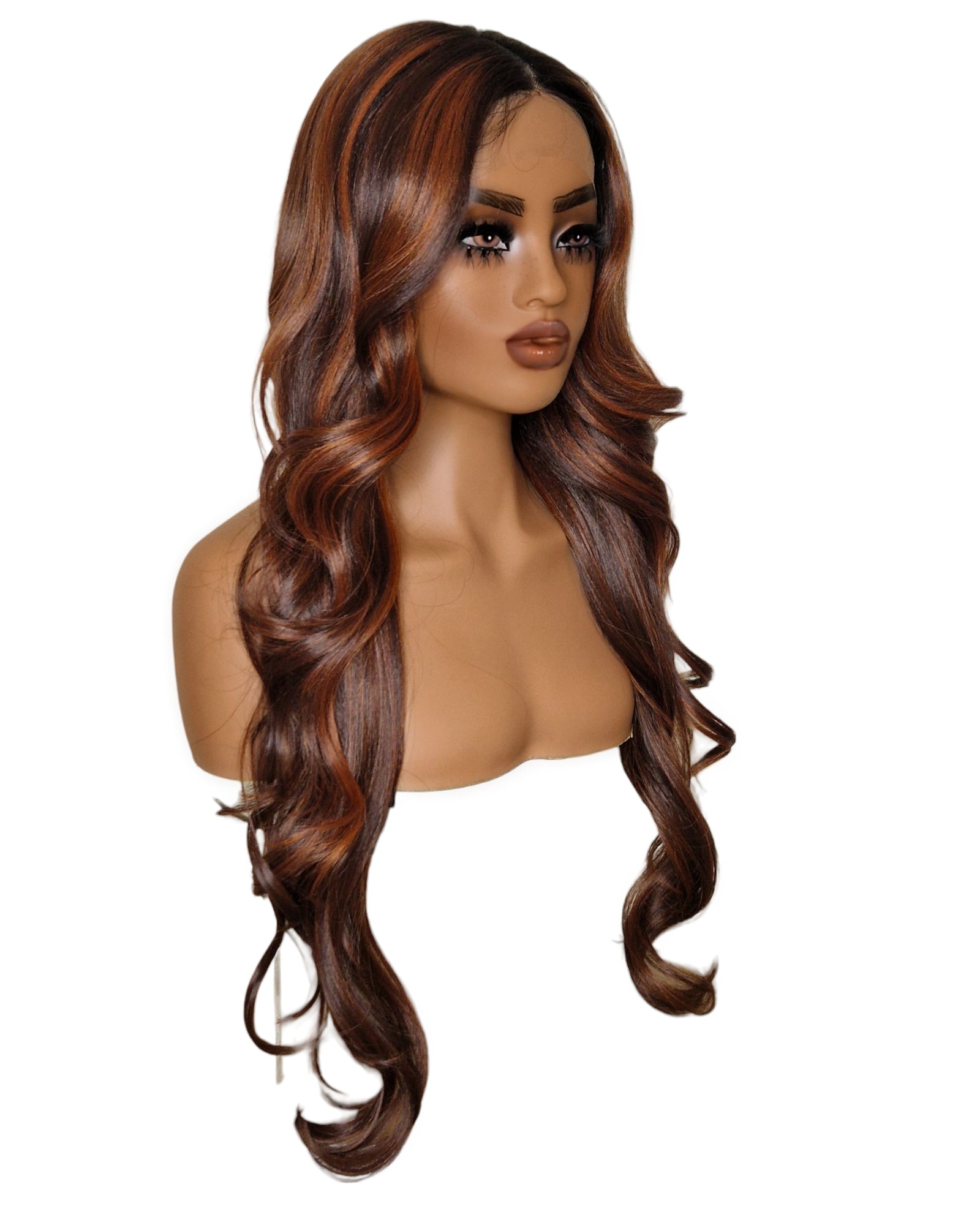 Auburn Wavy Lace Front Wig. Echo