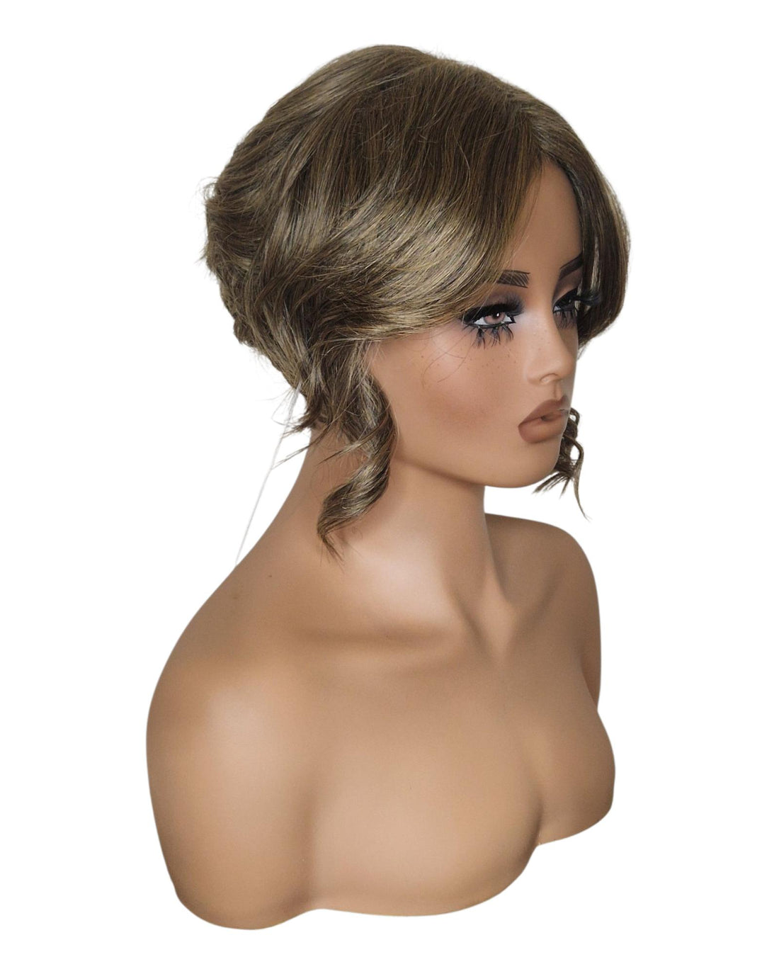 Autumn Blonde Faux Up Do Bob Wig. Rose.