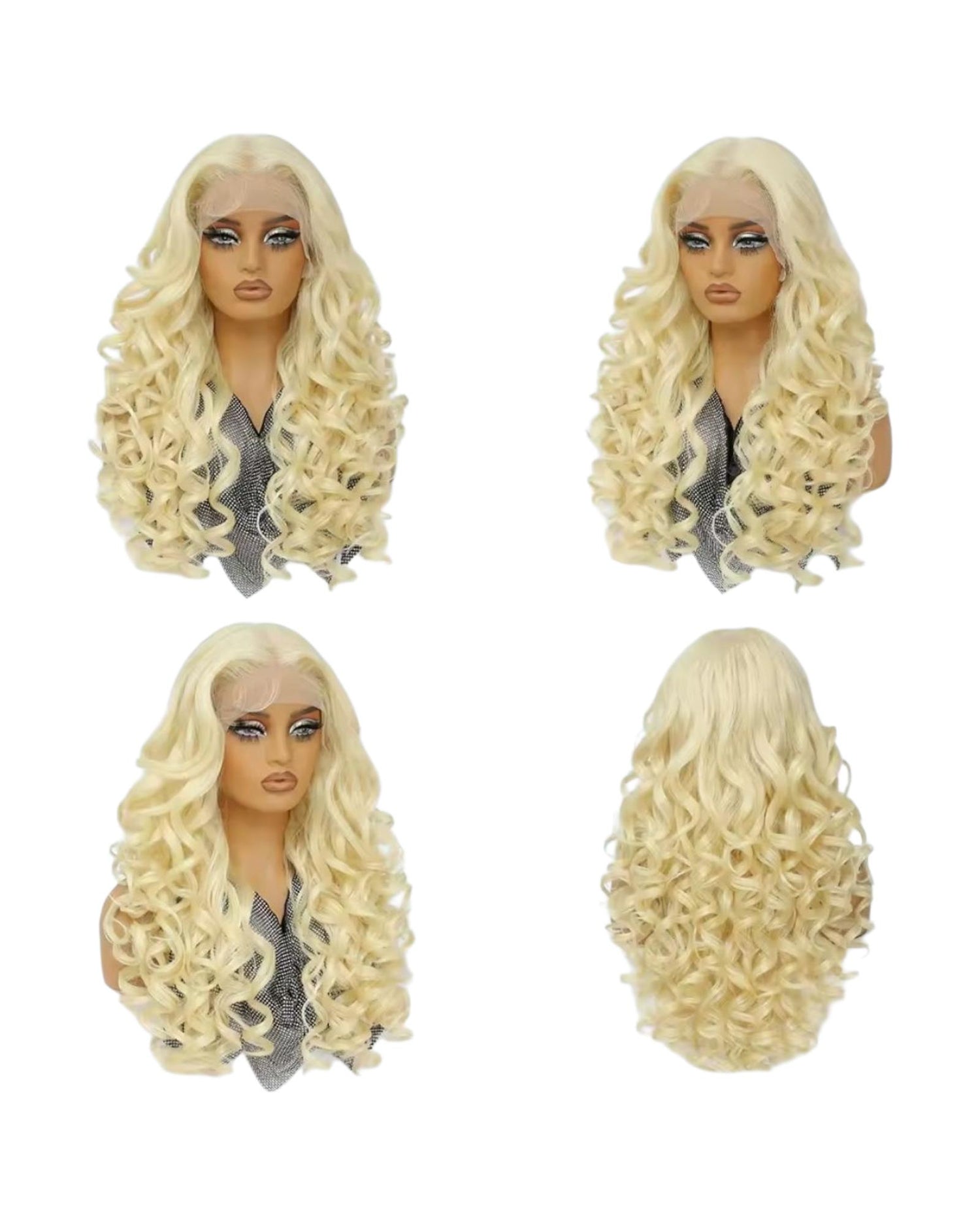 Blonde Curly Lace Front Middle Parting Wig. Zena