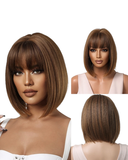 Caramel Brown Short Bob Wig. Tallie.-CelebWigs