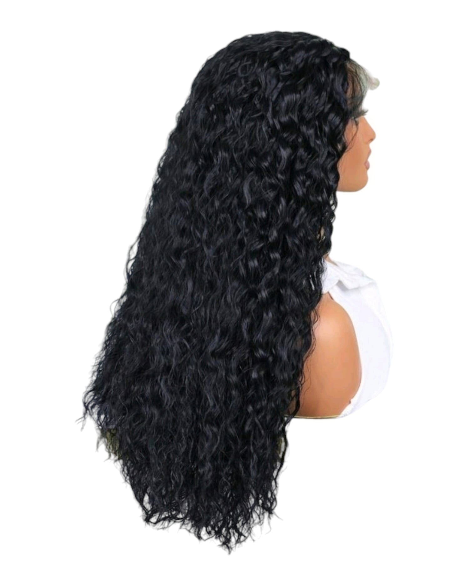 T Part Natural Curl Lace Front Black Wig. Starlet.-CelebWigs