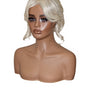Platinum Blonde Faux Up Do Bob Wig. Rose.