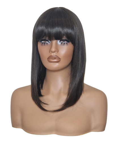 Dark Brown Asymmetric Bob Wig. Alix