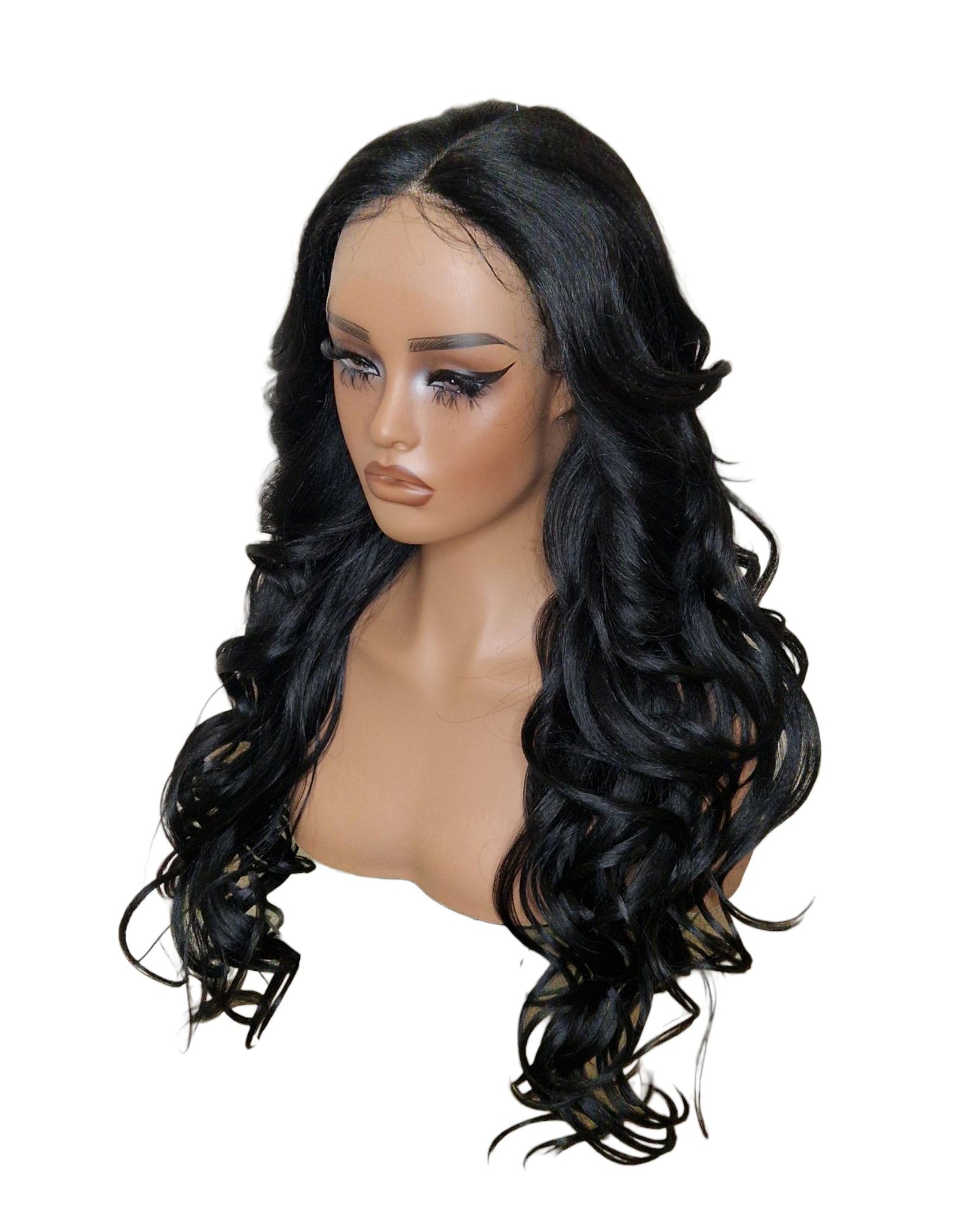 Black Long Wavy Lace Front Wig. Echo