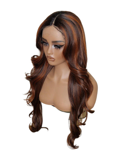 Auburn Wavy Lace Front Wig. Echo
