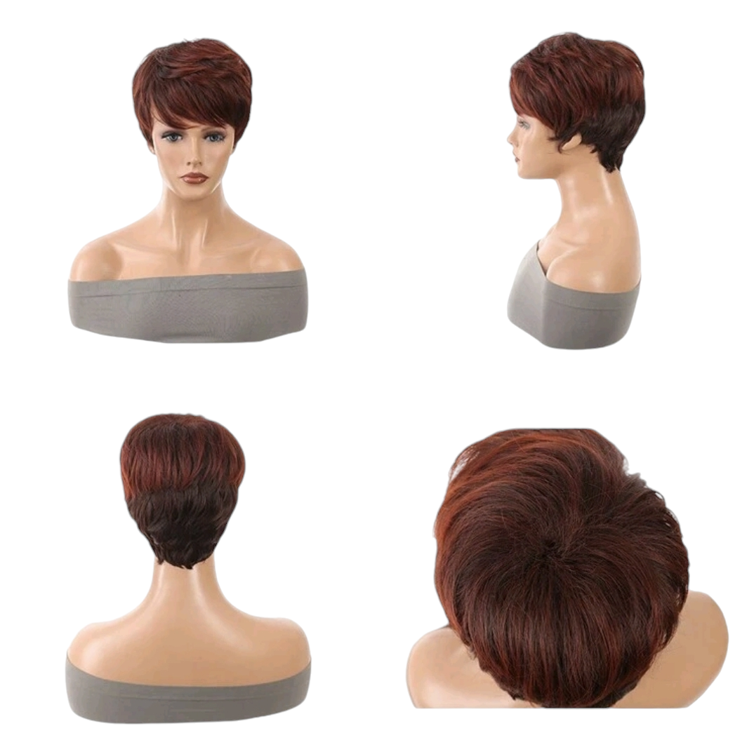 Copper Red Ombre Short Chic Wig. Emmie