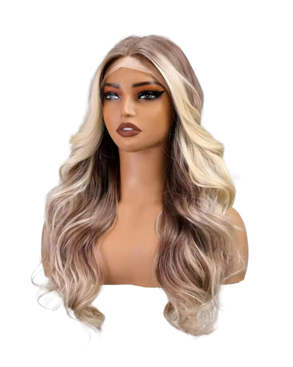Dark Ash Blonde Highlights Lace Front Wig. Leigh
