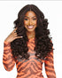 Curly Lace Front Wig. Middle Parting Dark Brown. Zena