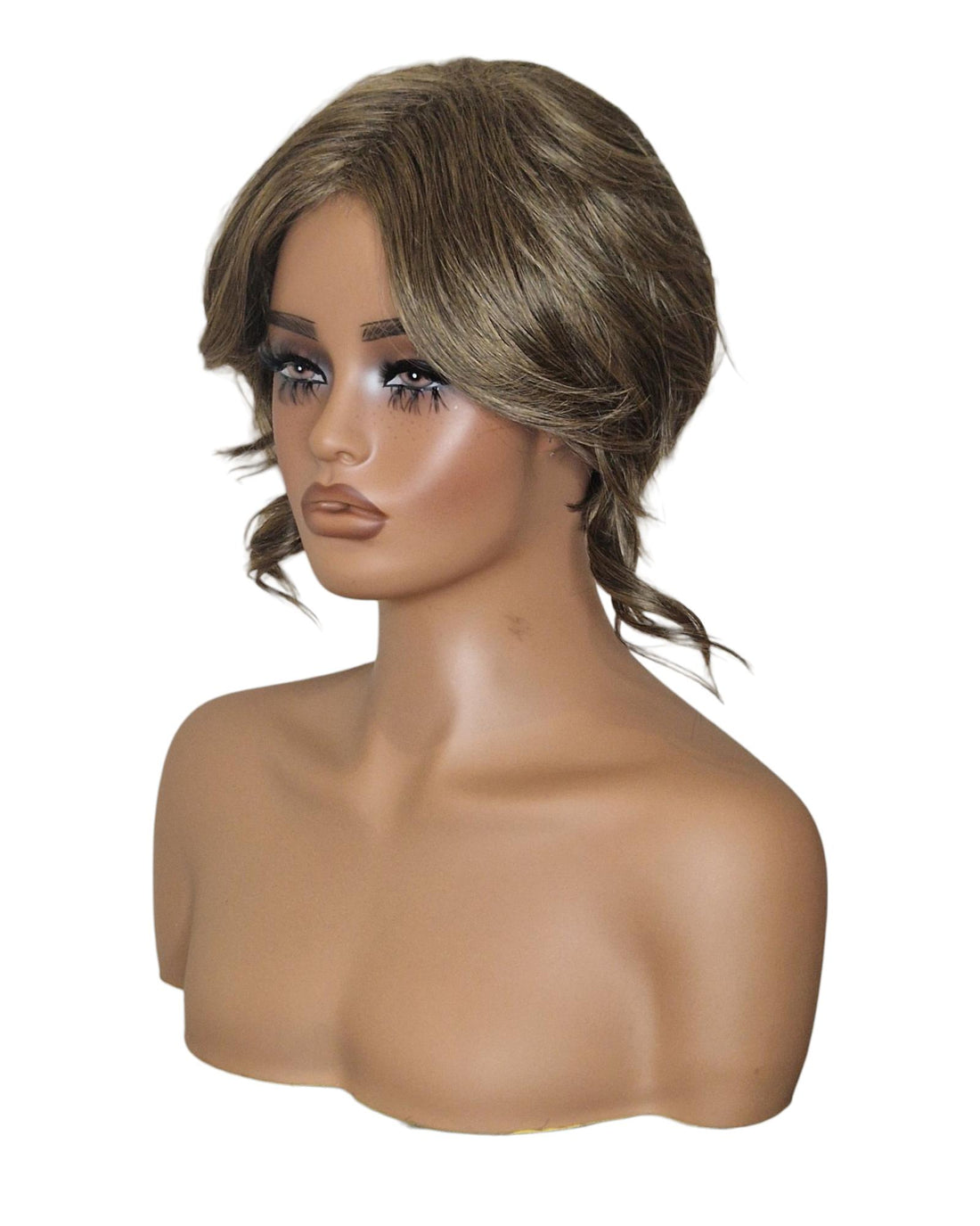 Autumn Blonde Faux Up Do Bob Wig. Rose.