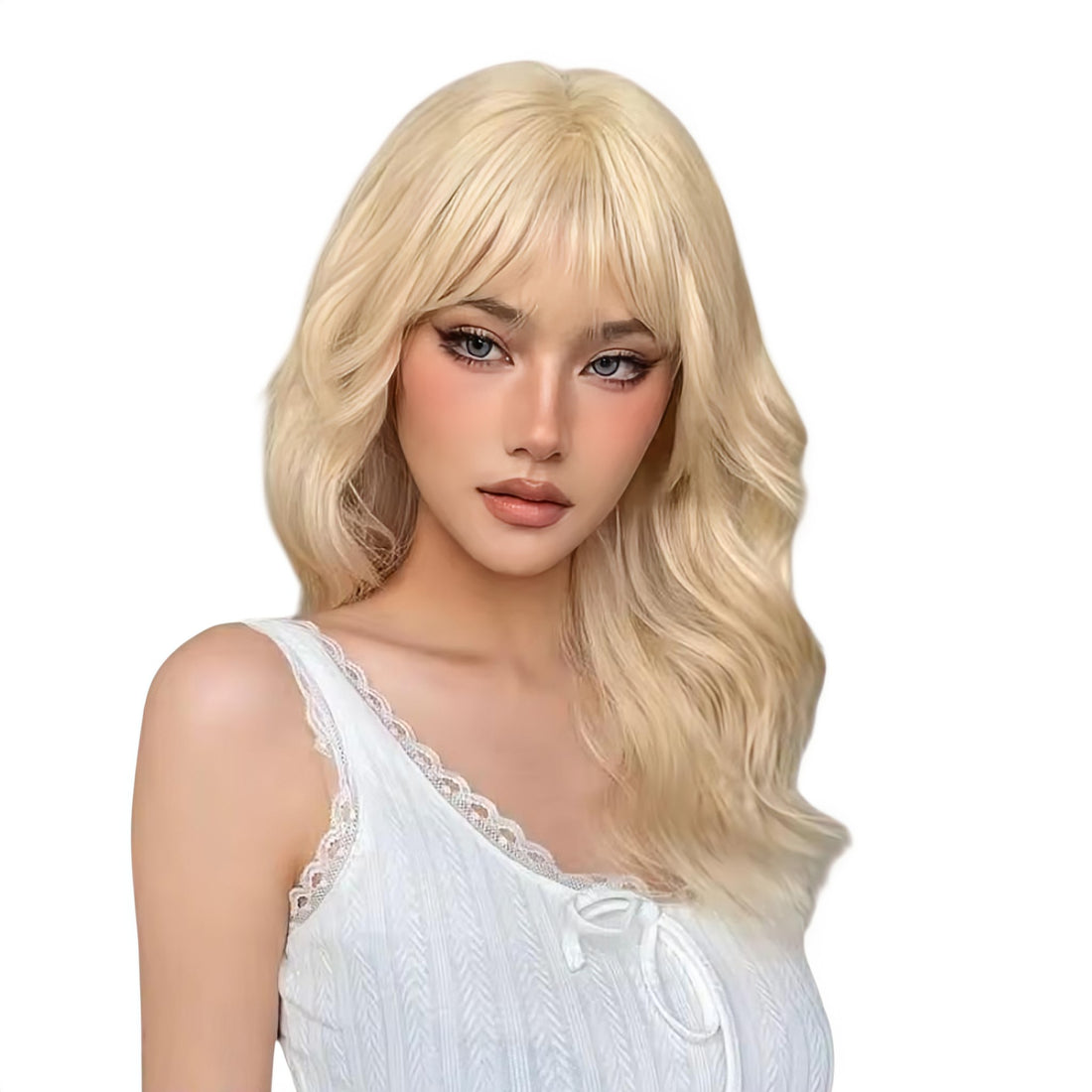 Blonde Wavy Long Length Wig. Texi