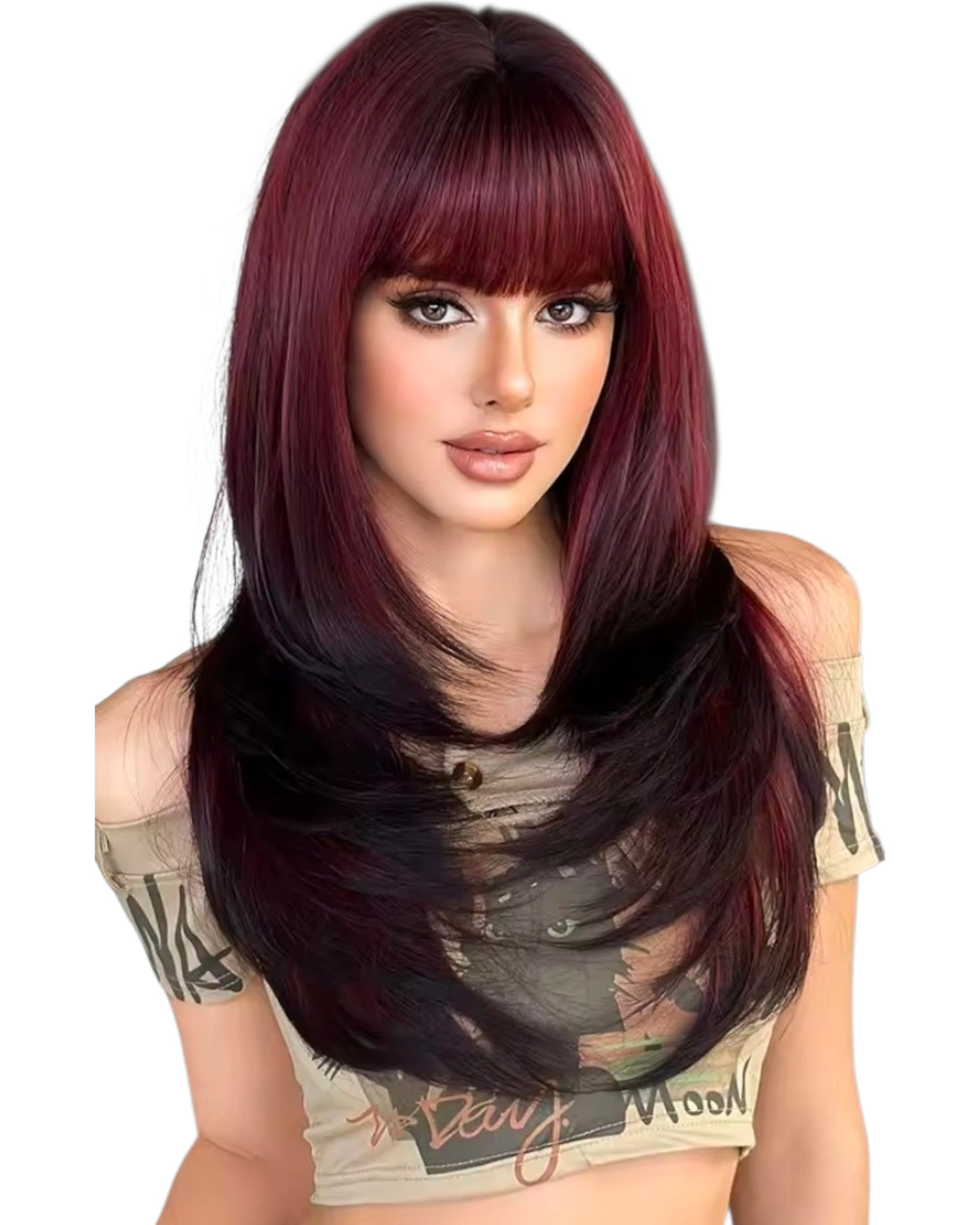 Burgundy Black Ombre Wig. Asteria