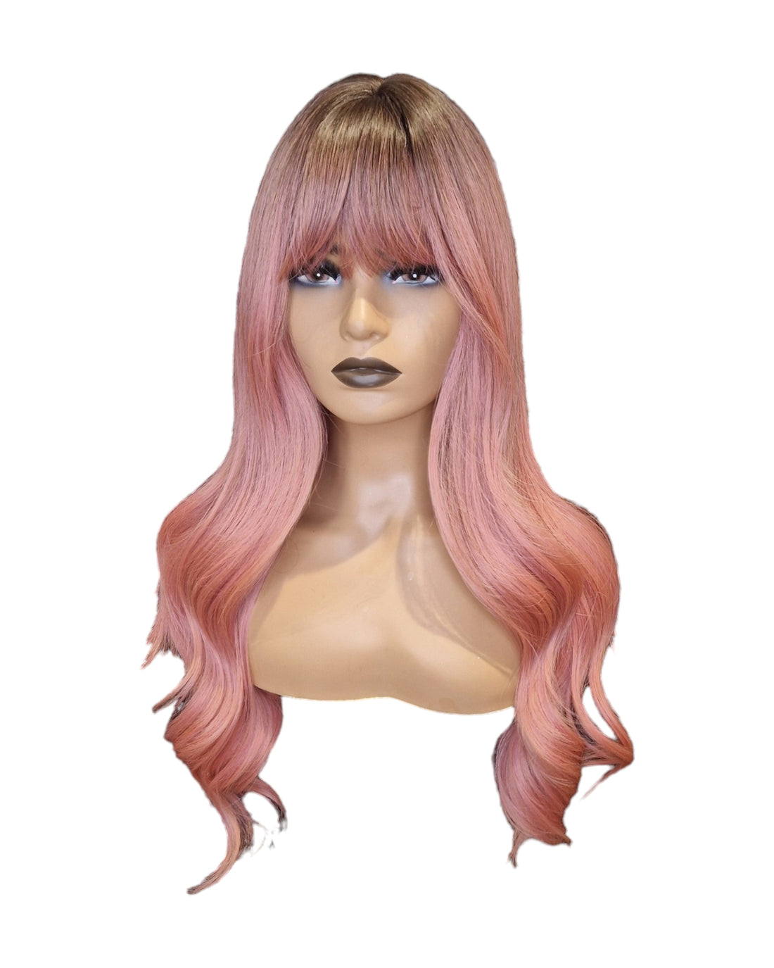 Pastel Pink Long Wavy Wig. Sakura-CelebWigs