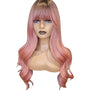 Pastel Pink Long Wavy Wig. Sakura