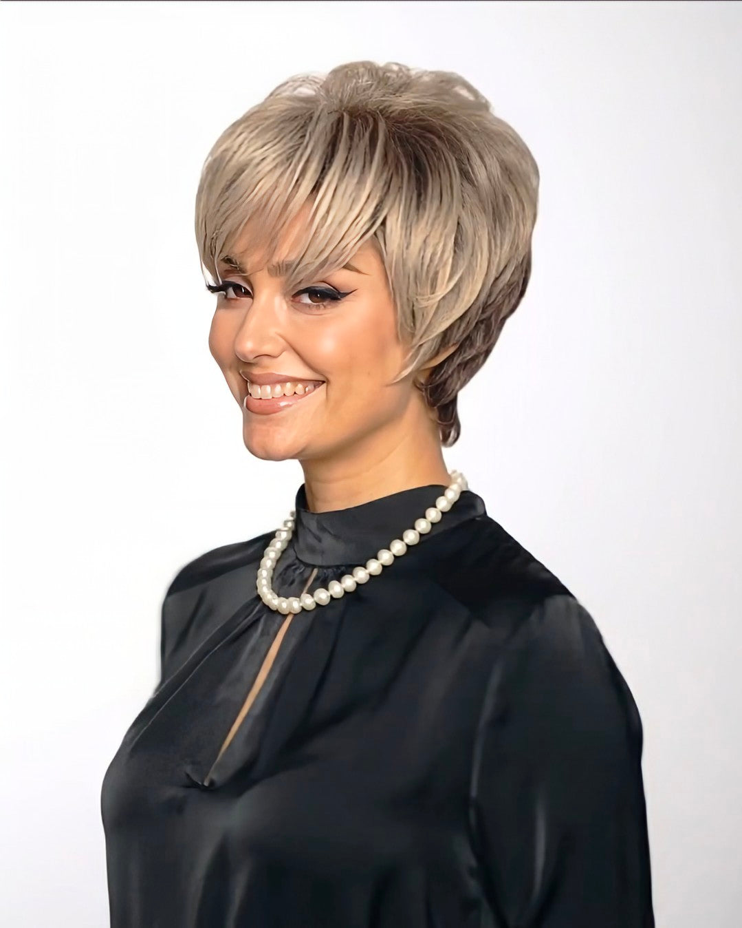 Short Chic Toasted Blonde Wig. Sally