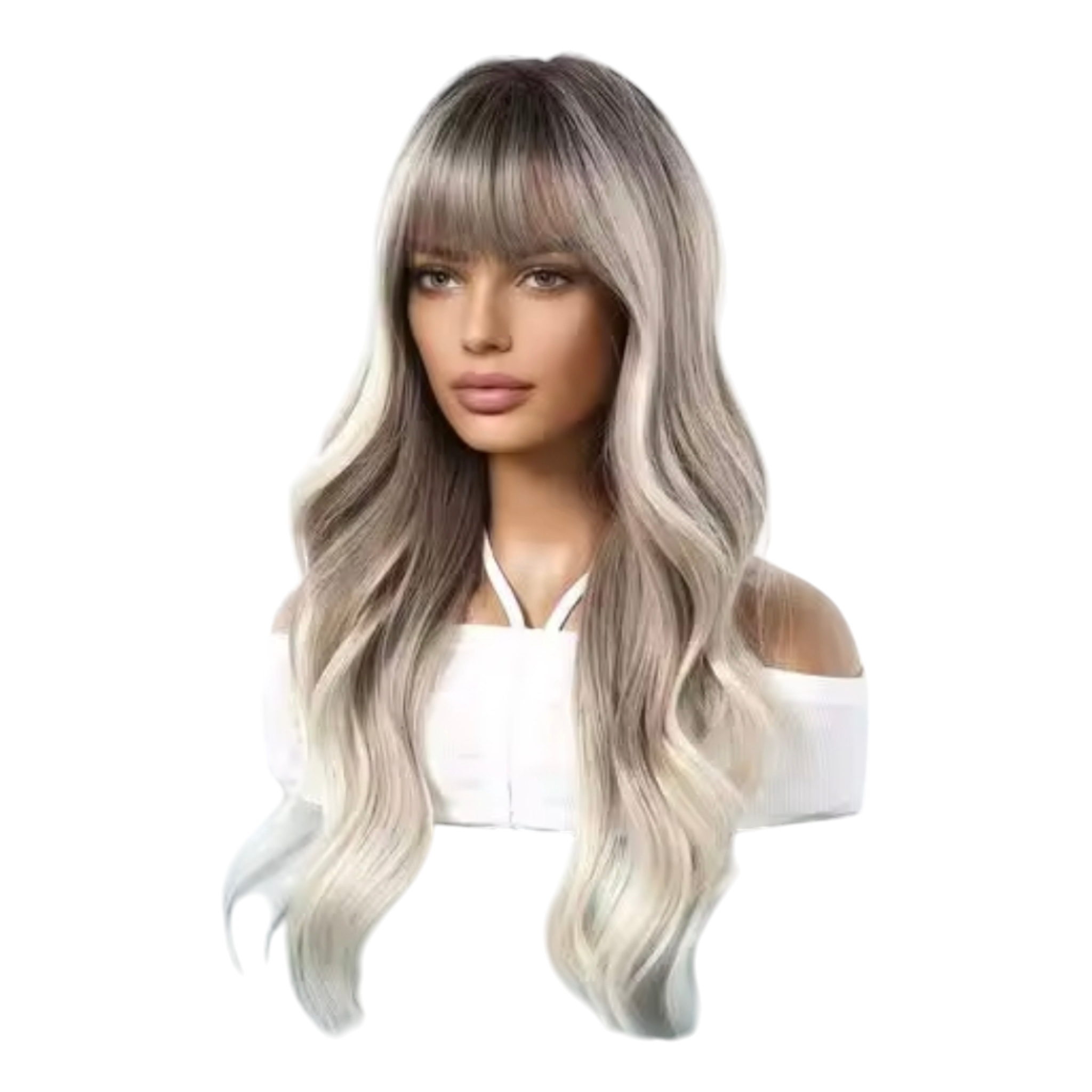 Silver Ash Blonde Ombre Wig. Elsie