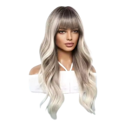 Silver Ash Blonde Ombre Wig. Elsie