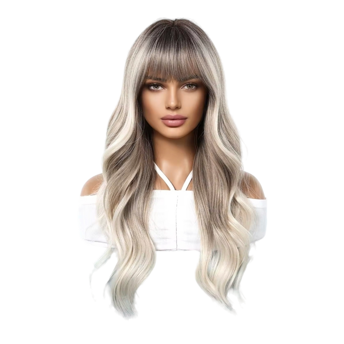 Silver Ash Blonde Ombre Wig. Elsie