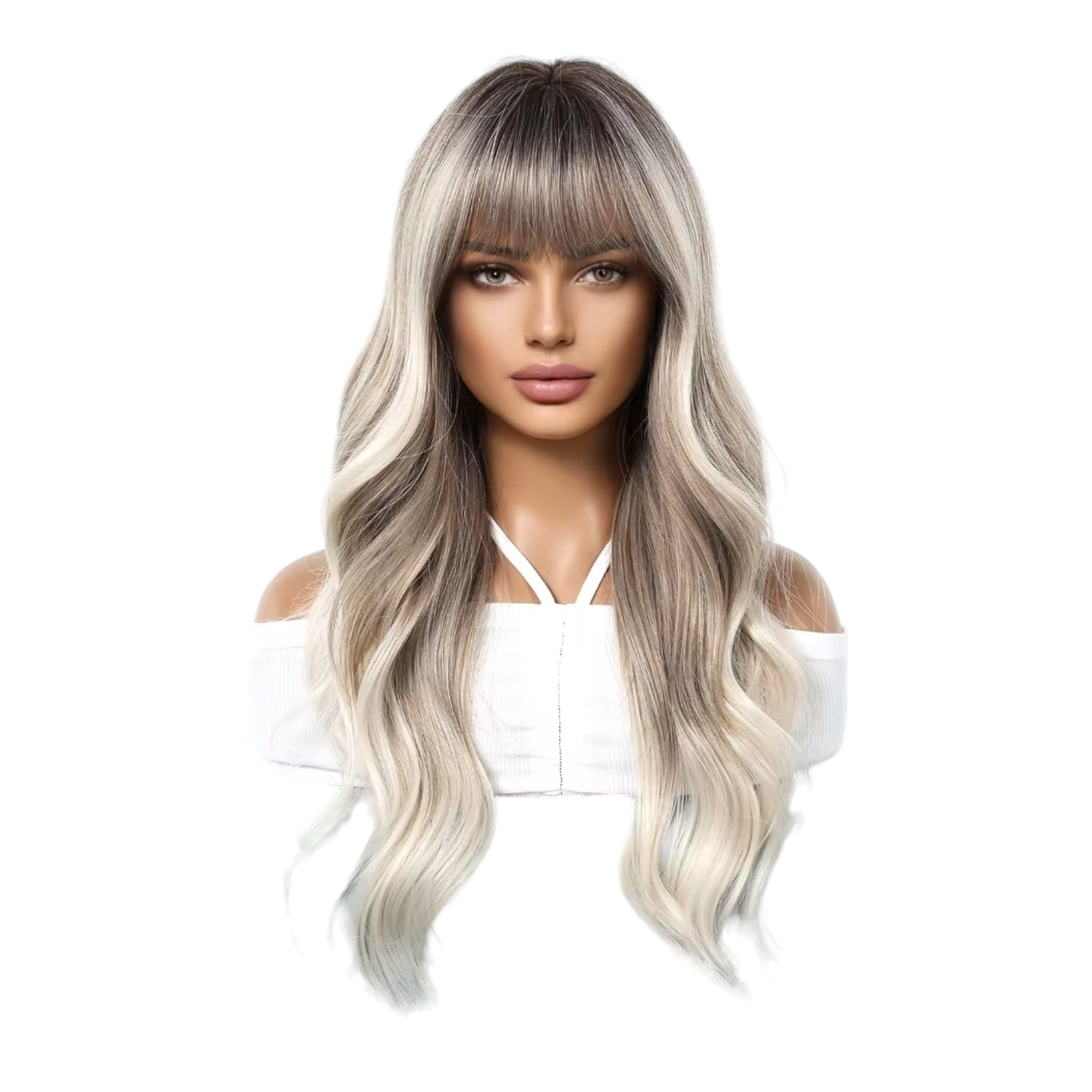 Silver Ash Blonde Ombre Wig. Elsie