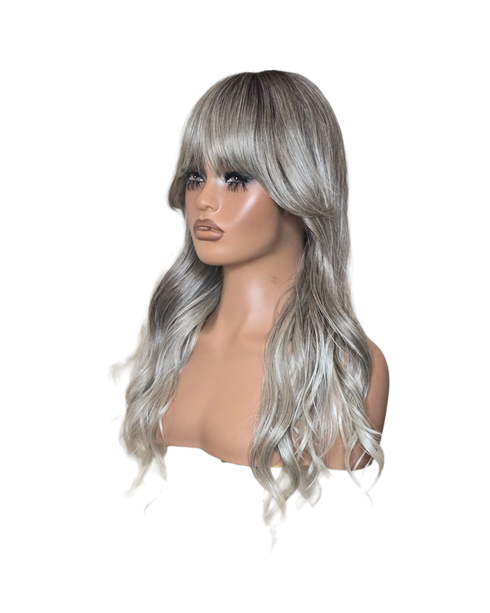 Silver Ash Blonde Long Wavy Wig. Abigail
