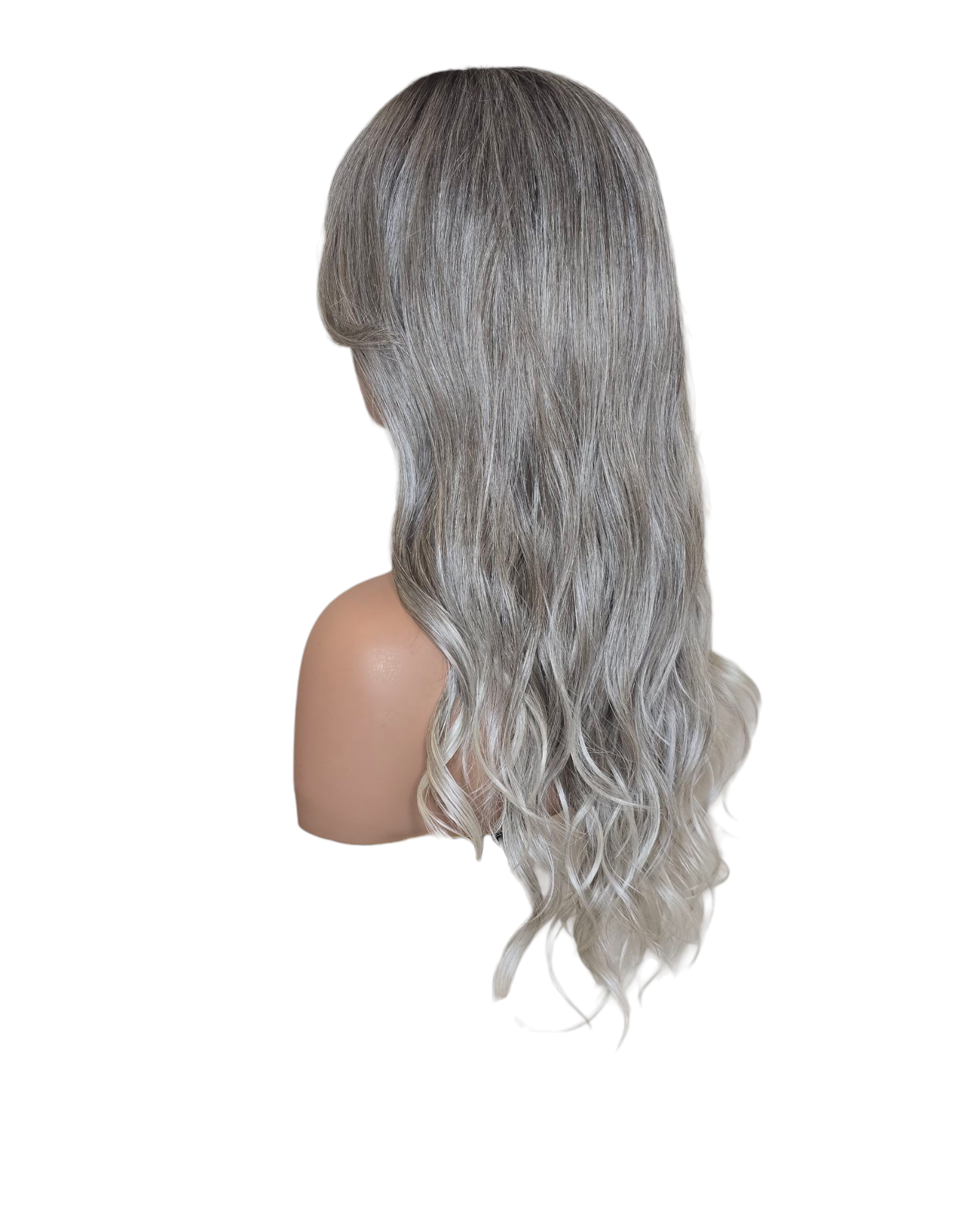 Silver Ash Blonde Long Wavy Wig. Abigail