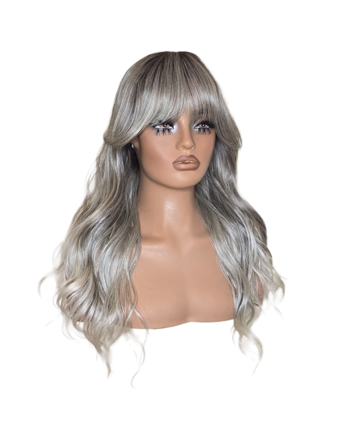 Silver Ash Blonde Long Wavy Wig. Abigail
