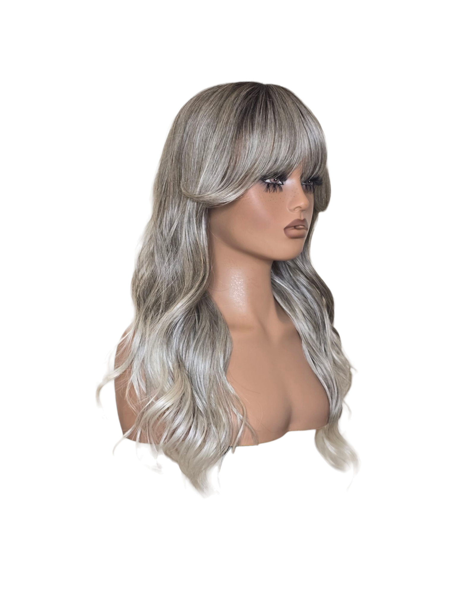 Silver Ash Blonde Long Wavy Wig. Abigail