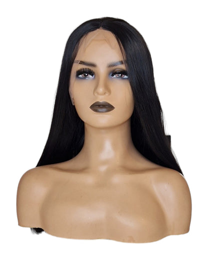 Straight Long Bob Black T Part Lace Front Wig. Zelie-CelebWigs